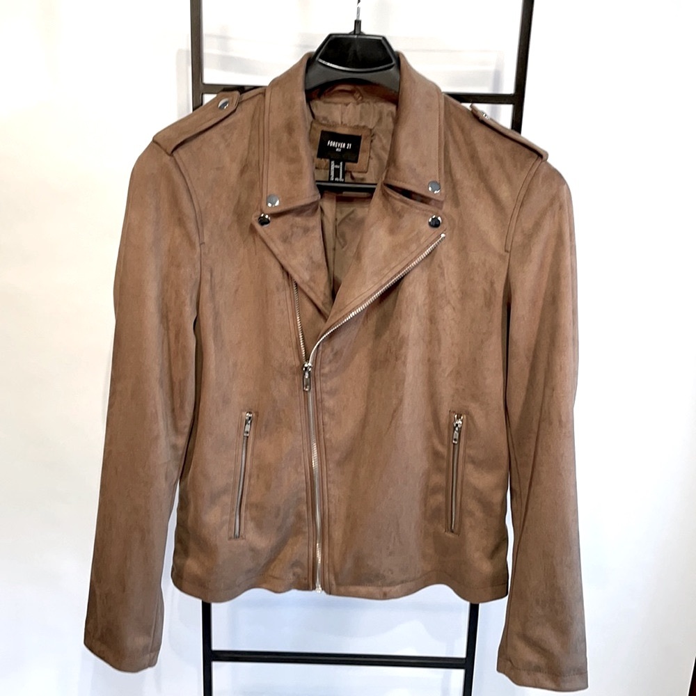 Forever 21 Men Lt Brown Faux Suede Jacket